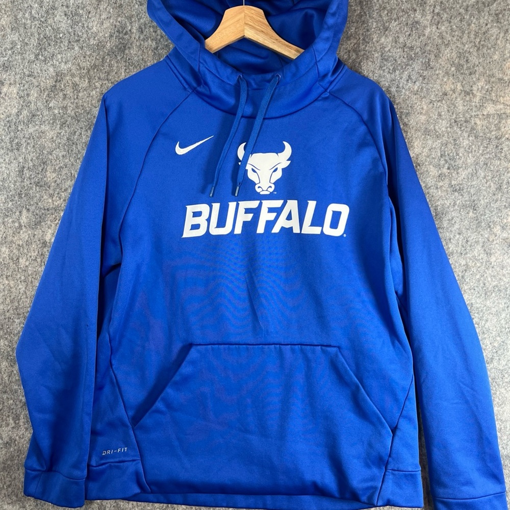 Nike Dri-Fit Buffalo Bulls Athletic Hoodie Sweatshirt Men’s Large Blue Pullover